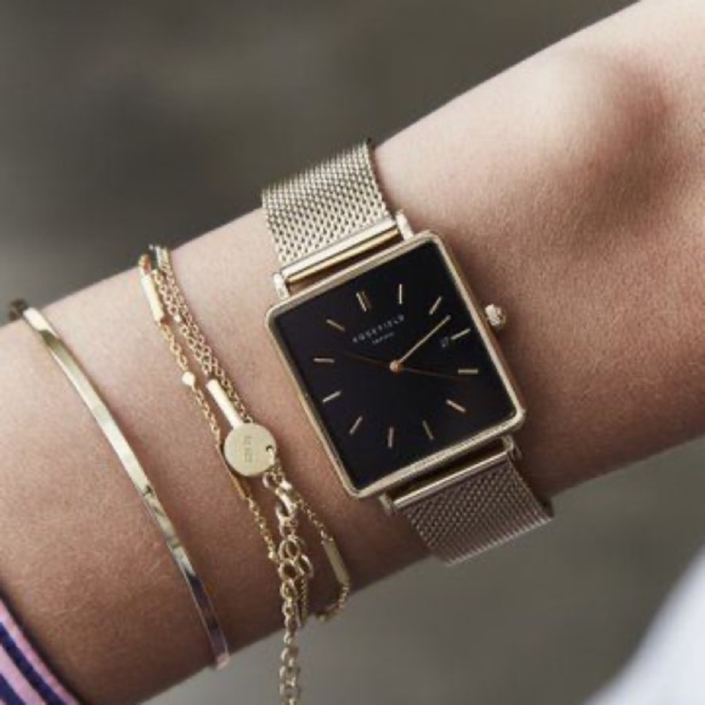 Rosefield Gold Mesh Strap Women's Watch
